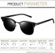 Vintage Sunglasses Half Frame Sun Glasses Polarized UV Protection Browline Shades for Women Men