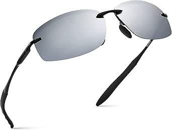 Xagger Polarized Driving Sunglasses for Men Rimless Metal Frame UV400 Protection Sun Glasses