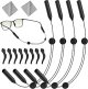 Adjustable Glasses Strap - 4 Pack 12Inch Eye Glasses String Straps with Retainer Ear Cushion, Eyewear Retainer, No Tail Anti Slip Sunglasses String Eyeglass Strap for Men Women Kids
