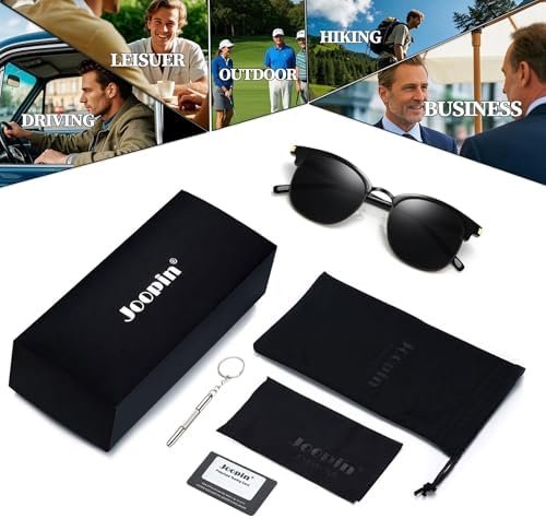 Vintage Sunglasses Half Frame Sun Glasses Polarized UV Protection Browline Shades for Women Men